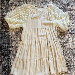 Umgee Light Cream Blouse with Textured Detail